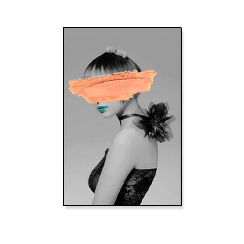 Vivolux | Texturiertes Mixed-Media-Fashion-Mädchen Gemälde Leinwand Glam Wandkunst Dekor für das Spielzimmer