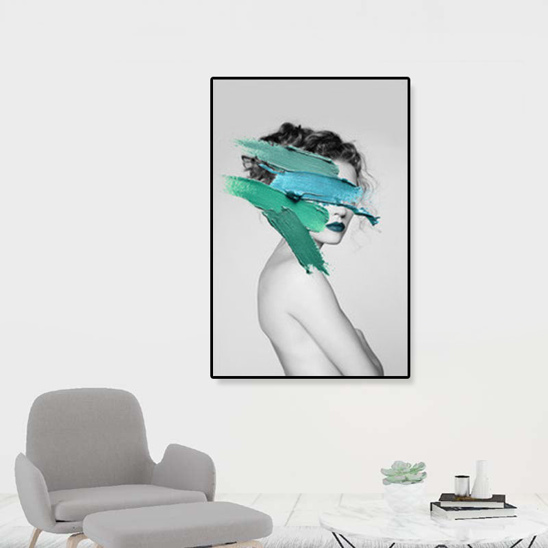 Vivolux | Texturiertes Mixed-Media-Fashion-Mädchen Gemälde Leinwand Glam Wandkunst Dekor für das Spielzimmer