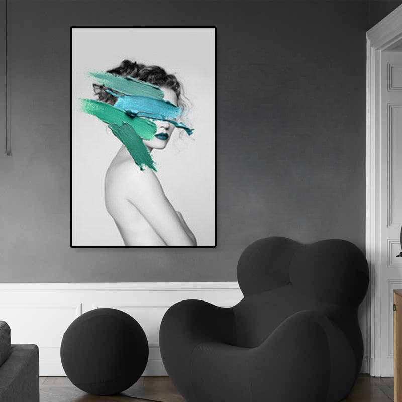 Vivolux | Texturiertes Mixed-Media-Fashion-Mädchen Gemälde Leinwand Glam Wandkunst Dekor für das Spielzimmer