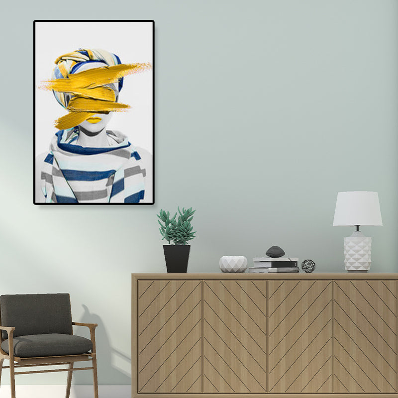 Vivolux | Texturiertes Mixed-Media-Fashion-Mädchen Gemälde Leinwand Glam Wandkunst Dekor für das Spielzimmer