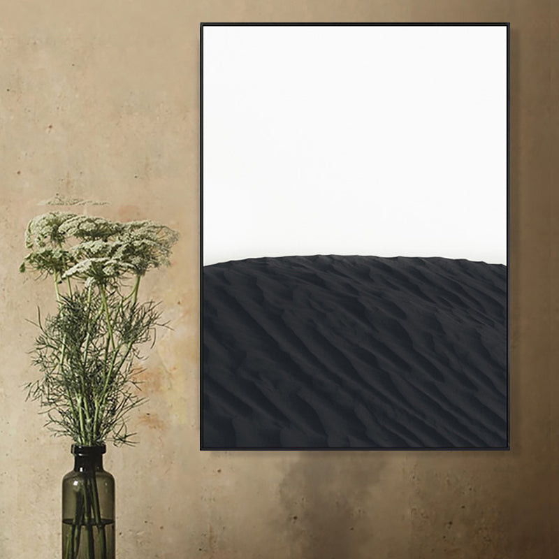 Vivolux | Skandinavische stilvolle Hügellandschaft Wandkunst Dekor Schwarzes Esszimmer Eingewickelte Leinwand