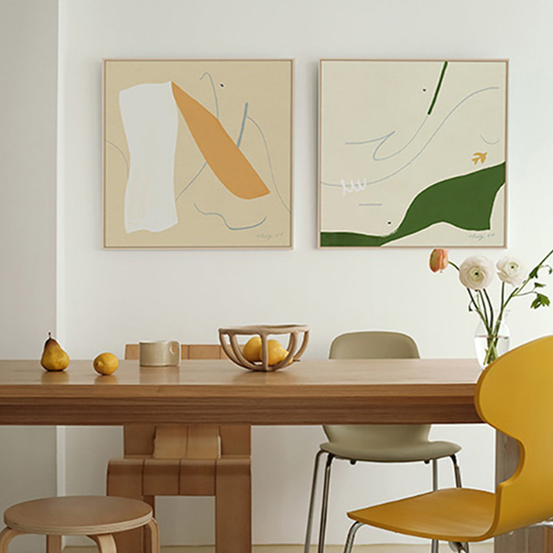 Vivolux | Ungleichmäßiges Muster Wandkunst Dekor Mädchen Schlafzimmer Abstrakte umwickelte Leinwand in Pastellfarbe
