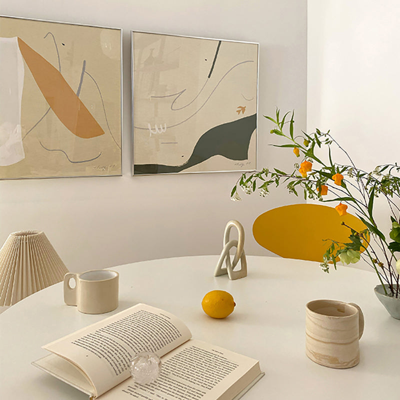Vivolux | Ungleichmäßiges Muster Wandkunst Dekor Mädchen Schlafzimmer Abstrakte umwickelte Leinwand in Pastellfarbe