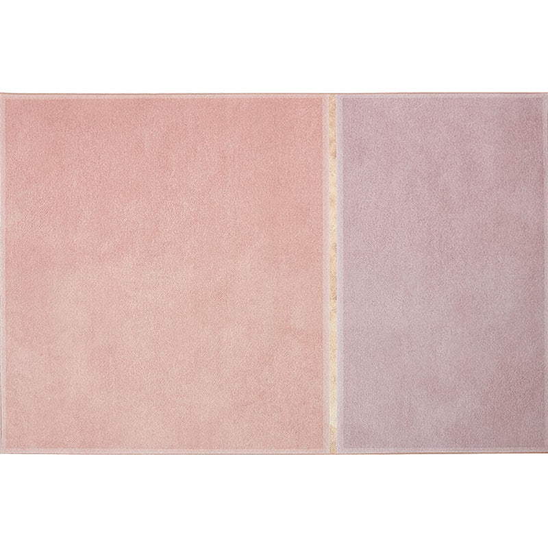Vivolux | Rosa Wohnzimmer Teppich Modernist Farbblock Teppich Chenille Waschbar Rutschfeste Unterlage Haustierfreundlicher Teppich