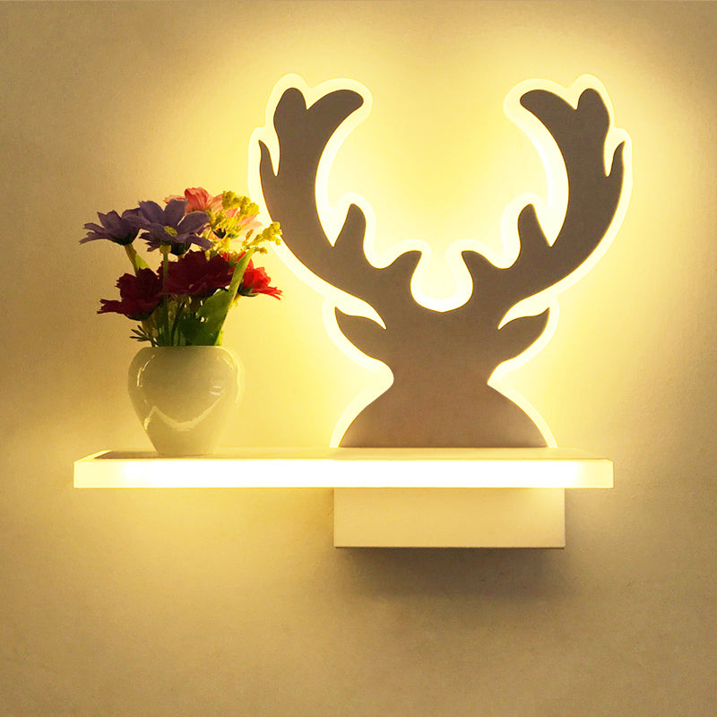 Vivolux | Volwassen Kind Slaapkamer Wandlamp met Plank Acryl Hedendaagse Wandlamp in Wit