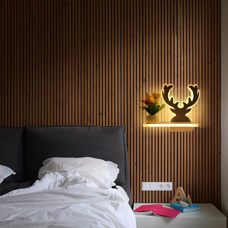 Vivolux | Volwassen Kind Slaapkamer Wandlamp met Plank Acryl Hedendaagse Wandlamp in Wit