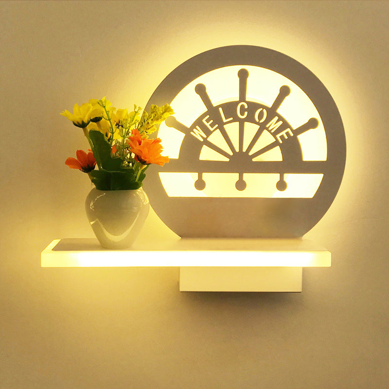 Vivolux | Volwassen Kind Slaapkamer Wandlamp met Plank Acryl Hedendaagse Wandlamp in Wit