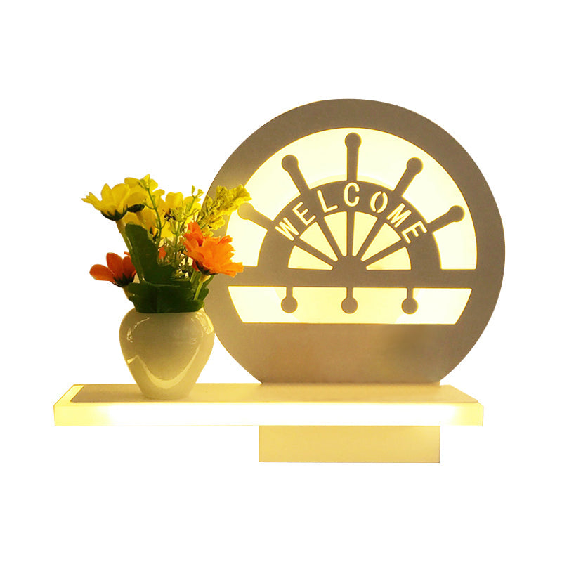 Vivolux | Volwassen Kind Slaapkamer Wandlamp met Plank Acryl Hedendaagse Wandlamp in Wit