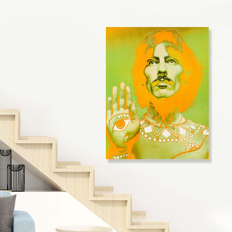 Vivolux | Pop Art Musiker Wanddekoration Leinwand Texturiertes Pastellfarben Gemälde für das Arbeitszimmer