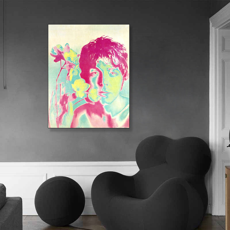 Vivolux | Pop Art Musiker Wanddekoration Leinwand Texturiertes Pastellfarben Gemälde für das Arbeitszimmer
