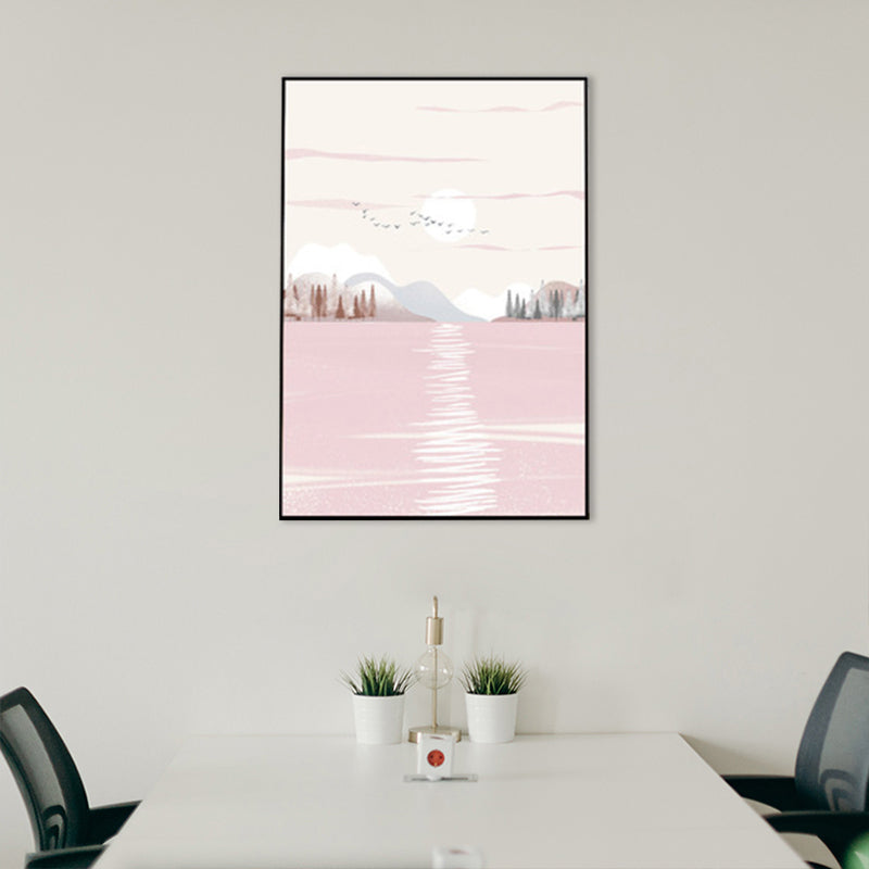Vivolux | Nordic Scenery Wald Leinwanddruck Pastellfarbe Texturiertes Wandkunst Dekor für Wohnzimmer