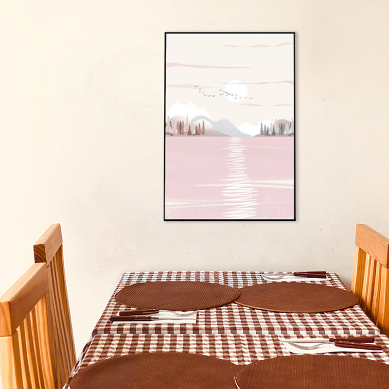 Vivolux | Nordic Scenery Wald Leinwanddruck Pastellfarbe Texturiertes Wandkunst Dekor für Wohnzimmer
