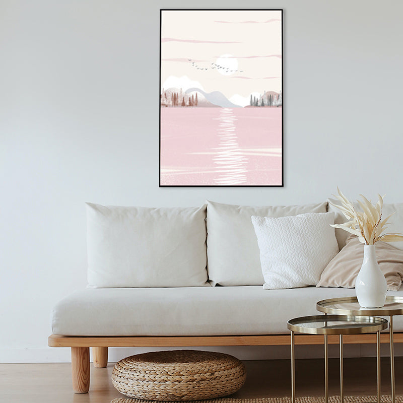 Vivolux | Nordic Scenery Wald Leinwanddruck Pastellfarbe Texturiertes Wandkunst Dekor für Wohnzimmer