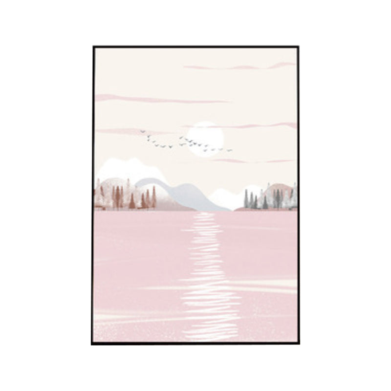 Vivolux | Nordic Scenery Wald Leinwanddruck Pastellfarbe Texturiertes Wandkunst Dekor für Wohnzimmer