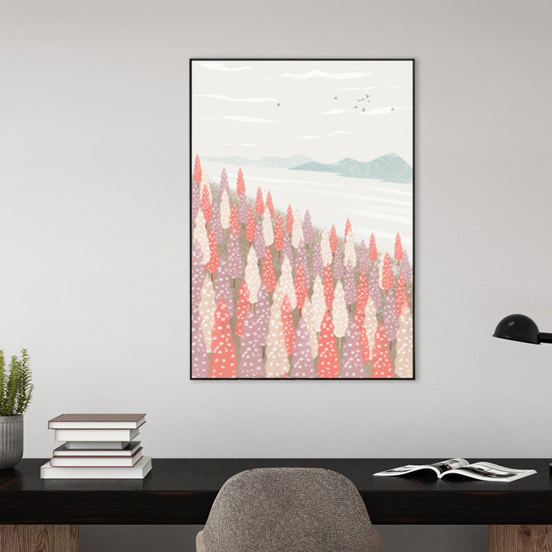 Vivolux | Nordic Scenery Wald Leinwanddruck Pastellfarbe Texturiertes Wandkunst Dekor für Wohnzimmer