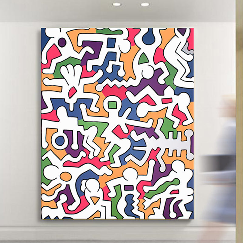 Vivolux | Weißes Puzzle-Grafik-Leinwanddruck-texturiertes Wanddekor für das Gästezimmer, mehrere Größen