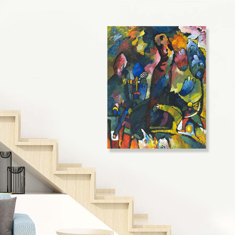 Vivolux | Ölgemälde Leinwanddruck Abstraktes Muster Wandkunst in Helle Farbe für das Familienzimmer
