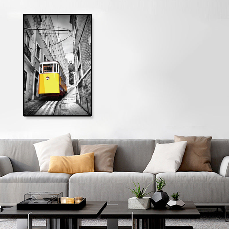 Vivolux | Nostalgische Fotografische Stadtbahn-Leinwand Jungenzimmer Verkehr Wandkunst Druck