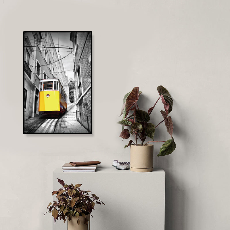 Vivolux | Nostalgische Fotografische Stadtbahn-Leinwand Jungenzimmer Verkehr Wandkunst Druck