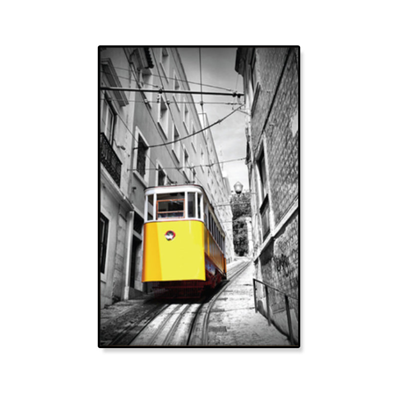Vivolux | Nostalgische Fotografische Stadtbahn-Leinwand Jungenzimmer Verkehr Wandkunst Druck