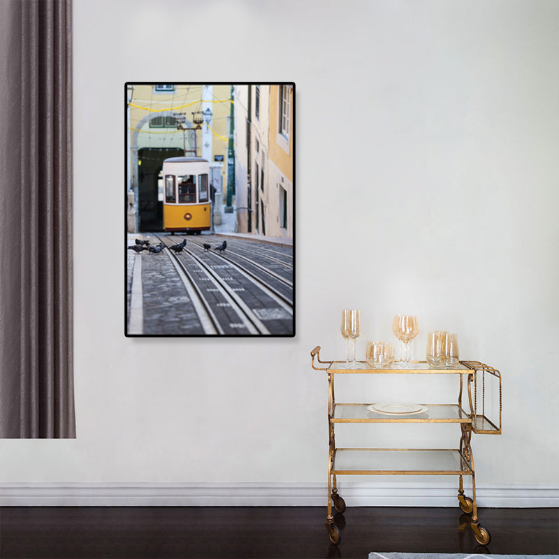 Vivolux | Nostalgische Fotografische Stadtbahn-Leinwand Jungenzimmer Verkehr Wandkunst Druck