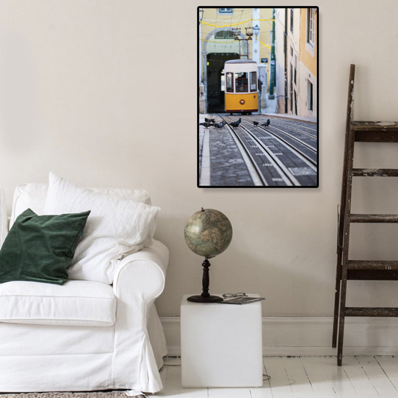 Vivolux | Nostalgische Fotografische Stadtbahn-Leinwand Jungenzimmer Verkehr Wandkunst Druck