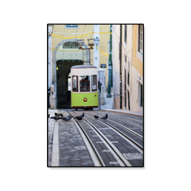 Vivolux | Nostalgische Fotografische Stadtbahn-Leinwand Jungenzimmer Verkehr Wandkunst Druck