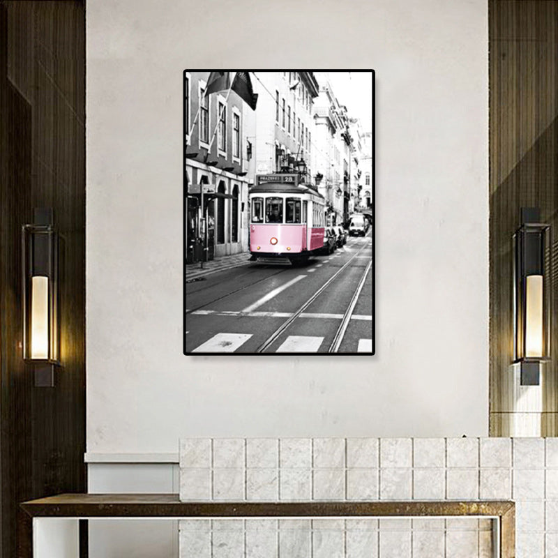 Vivolux | Nostalgische Fotografische Stadtbahn-Leinwand Jungenzimmer Verkehr Wandkunst Druck
