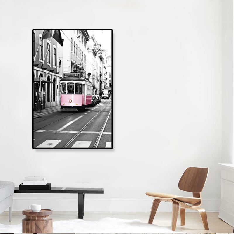 Vivolux | Nostalgische Fotografische Stadtbahn-Leinwand Jungenzimmer Verkehr Wandkunst Druck