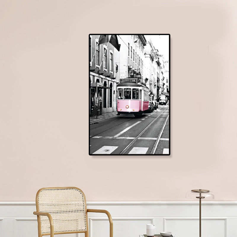 Vivolux | Nostalgische Fotografische Stadtbahn-Leinwand Jungenzimmer Verkehr Wandkunst Druck