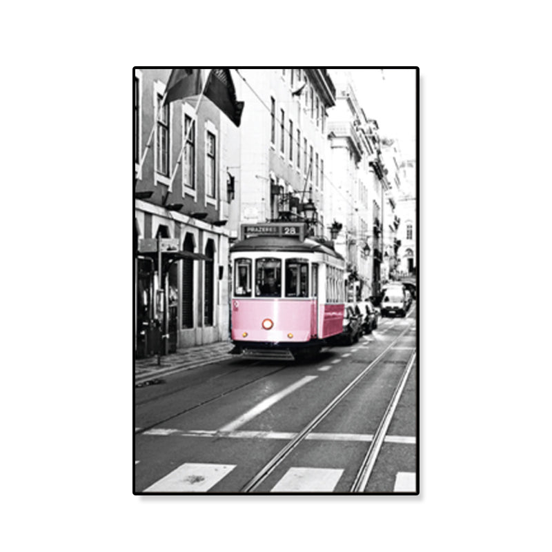 Vivolux | Nostalgische Fotografische Stadtbahn-Leinwand Jungenzimmer Verkehr Wandkunst Druck