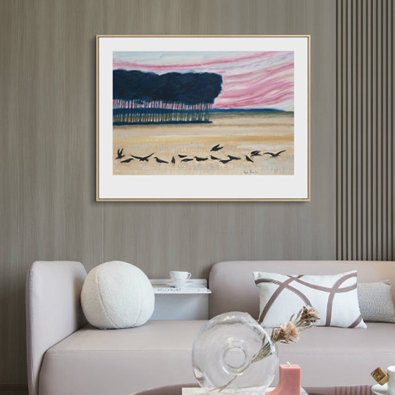 Vivolux | Pferde Wandkunst Dekor Impressionismus Schöne Landschaft Leinwanddruck in Heller Farbe