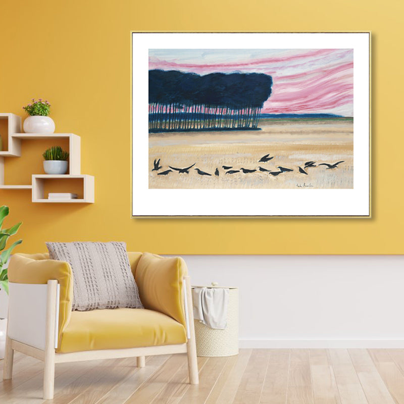 Vivolux | Pferde Wandkunst Dekor Impressionismus Schöne Landschaft Leinwanddruck in Heller Farbe