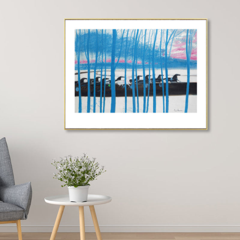 Vivolux | Pferde Wandkunst Dekor Impressionismus Schöne Landschaft Leinwanddruck in Heller Farbe