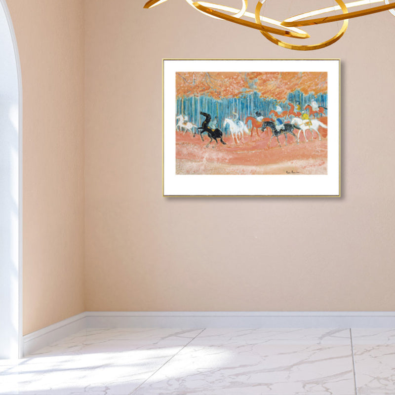 Vivolux | Pferde Wandkunst Dekor Impressionismus Schöne Landschaft Leinwanddruck in Heller Farbe