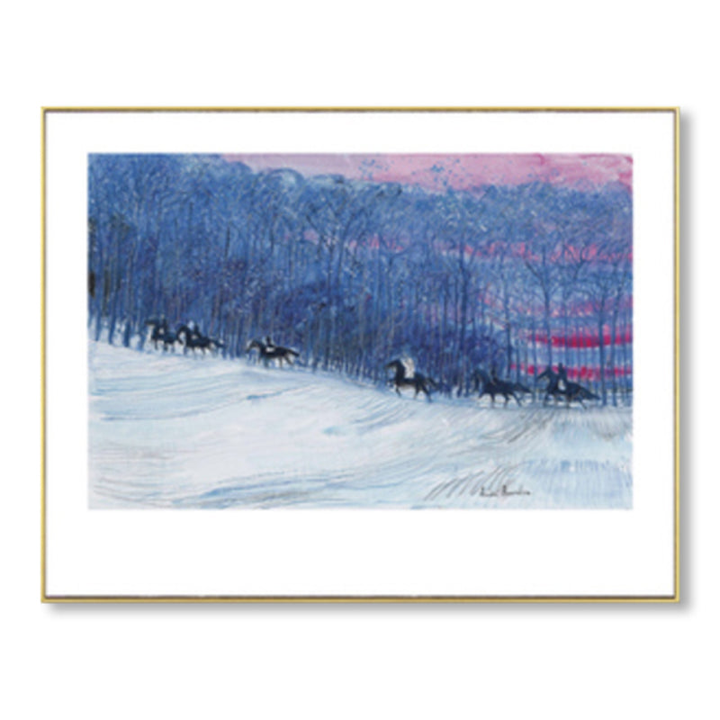 Vivolux | Pferde Wandkunst Dekor Impressionismus Schöne Landschaft Leinwanddruck in Heller Farbe
