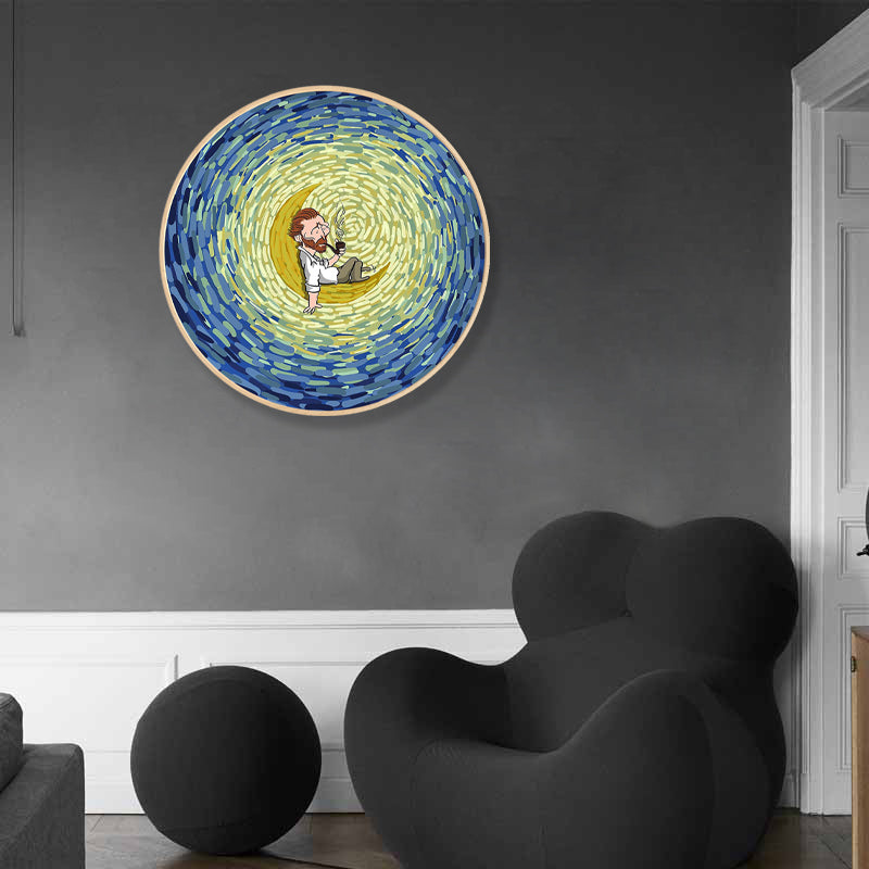 Vivolux | Outer Space Leinwanddruck Pop-Art-Stil Universumszene Wanddekoration in hellen Farben, mehrere Größen