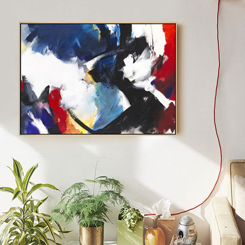 Vivolux | Pinselstrich-Muster-Leinwanddruck zeitgenössische Kunst abstrakte Wanddekoration in Pastellfarbe