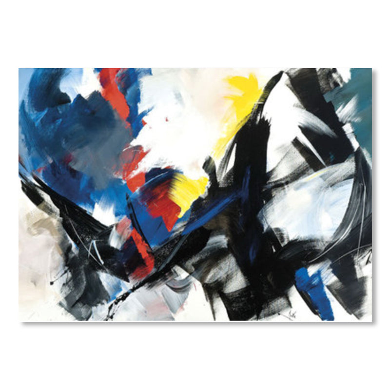 Vivolux | Pinselstrich-Muster-Leinwanddruck zeitgenössische Kunst abstrakte Wanddekoration in Pastellfarbe