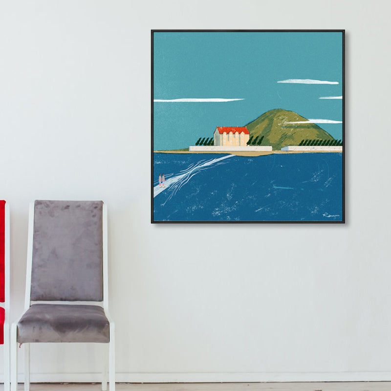 Vivolux | Pastellmalerei Lodge Wandkunst Naturlandschaft moderne strukturierte Leinwand für Schlafzimmer