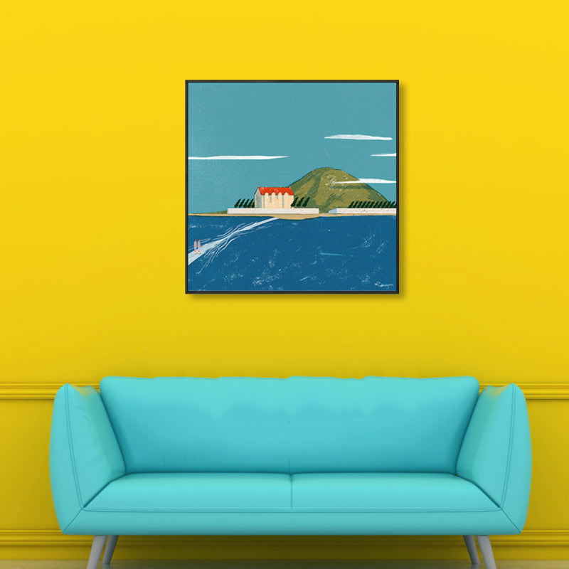 Vivolux | Pastellmalerei Lodge Wandkunst Naturlandschaft moderne strukturierte Leinwand für Schlafzimmer
