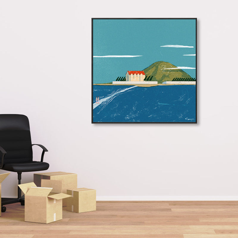 Vivolux | Pastellmalerei Lodge Wandkunst Naturlandschaft moderne strukturierte Leinwand für Schlafzimmer