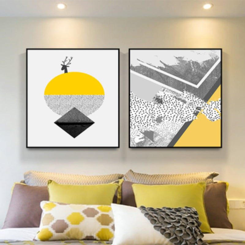 Vivolux | Texturierte Illustrierte Geometrie Leinwand Kunst Zeitgenössische Wanddekoration für das Wohnzimmer