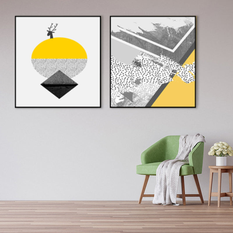 Vivolux | Texturierte Illustrierte Geometrie Leinwand Kunst Zeitgenössische Wanddekoration für das Wohnzimmer
