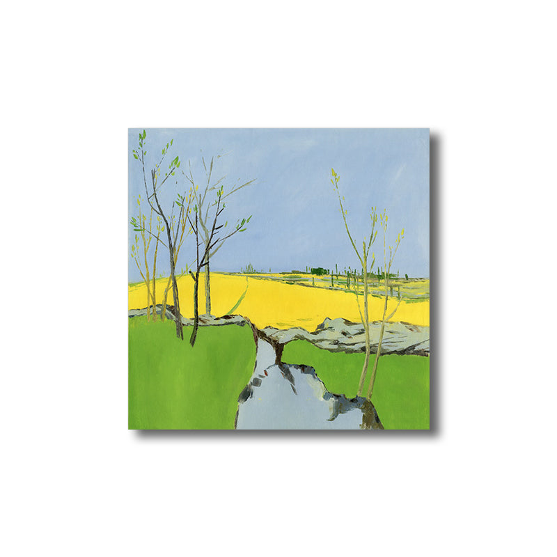 Vivolux | Pop Art Farmfield Canvas Weiche Farbe Texturiertes Gemälde für Schlafzimmer, Verschiedene Größen
