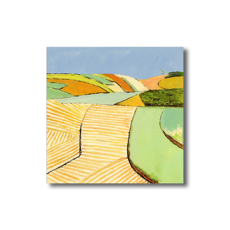 Vivolux | Pop Art Farmfield Canvas Weiche Farbe Texturiertes Gemälde für Schlafzimmer, Verschiedene Größen