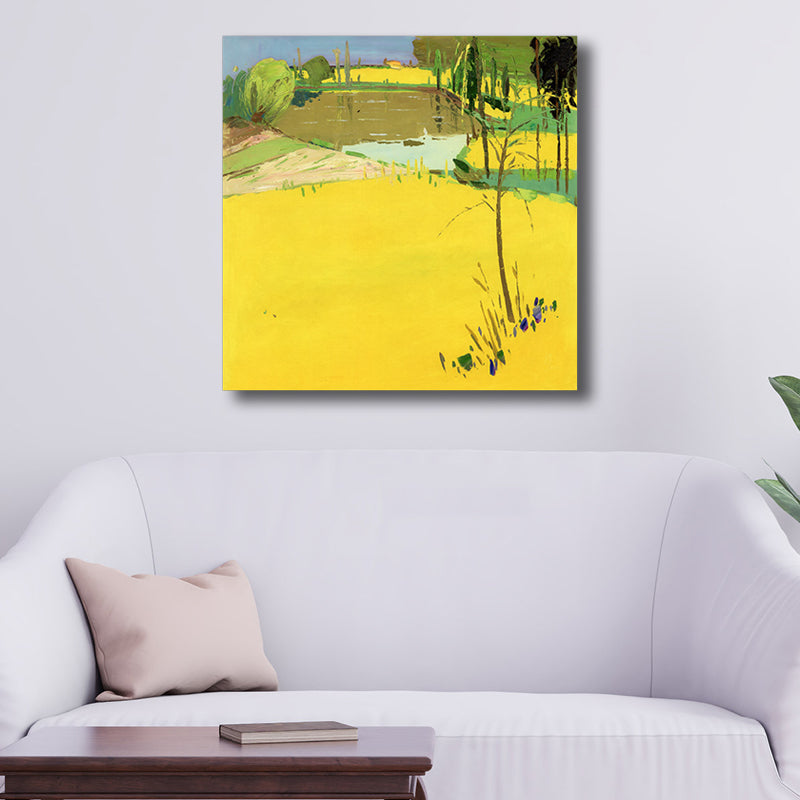 Vivolux | Pop Art Farmfield Canvas Weiche Farbe Texturiertes Gemälde für Schlafzimmer, Verschiedene Größen