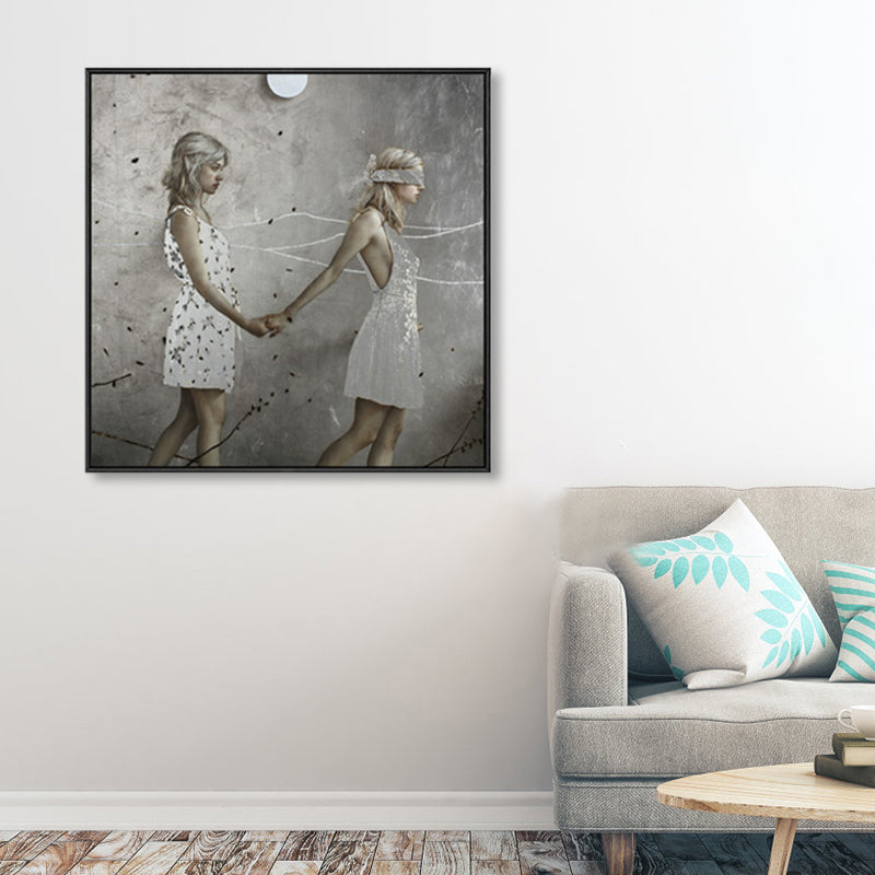 Vivolux | Surrealismus Gehende Maid Leinwand Kunstmalerei Charakter Sanfte Farbe Galerie Wanddeko