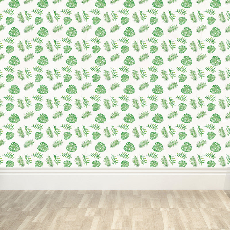 Vivolux | Tropische Bladeren Patroon Muurverf Non-woven Textuur Vlekbestendig Zachte Kleur Wandkunst voor Slaapkamer