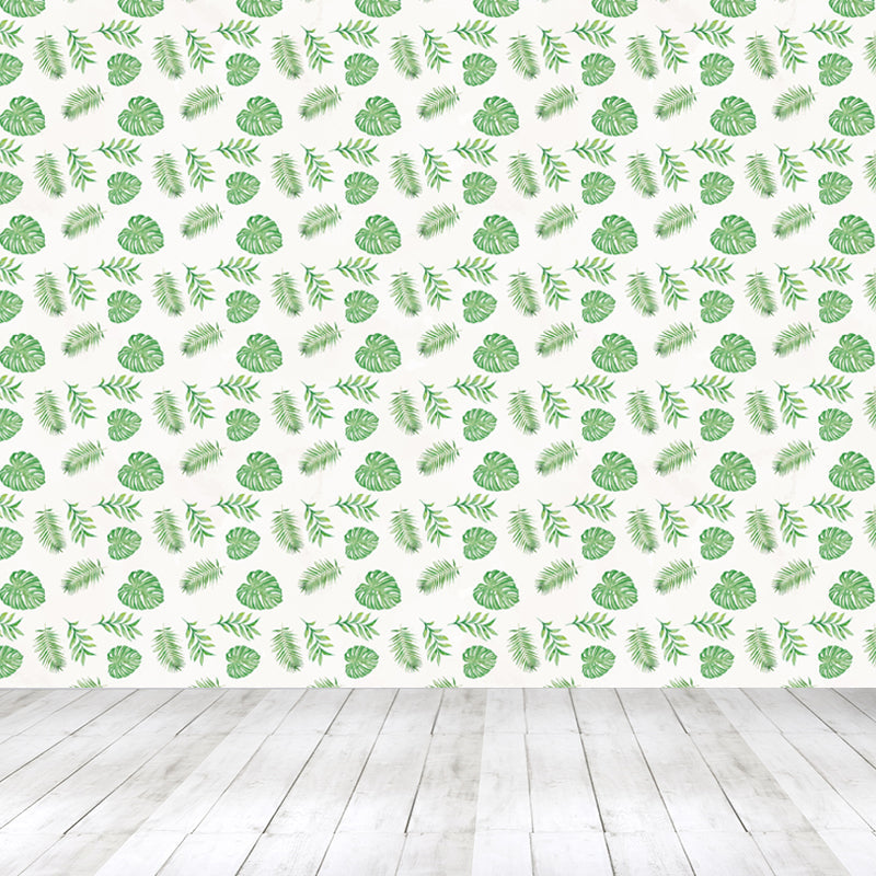 Vivolux | Tropische Bladeren Patroon Muurverf Non-woven Textuur Vlekbestendig Zachte Kleur Wandkunst voor Slaapkamer